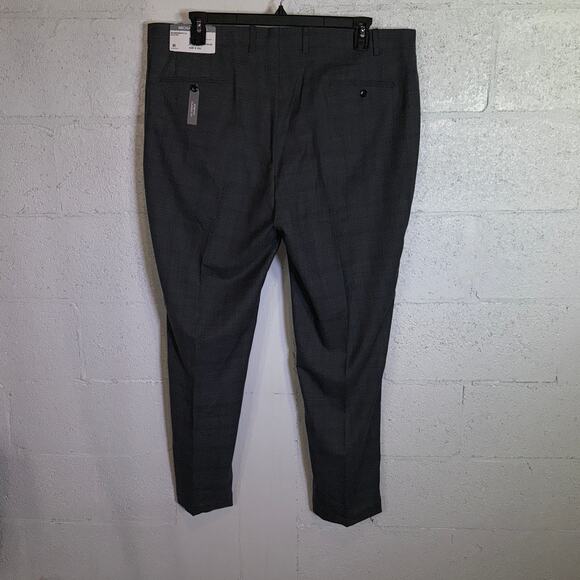 Michael Kors Men's Plaid Classic Wool-Blend Stretch Suit Pants grey 42x32 $190 - Picture 10 of 11